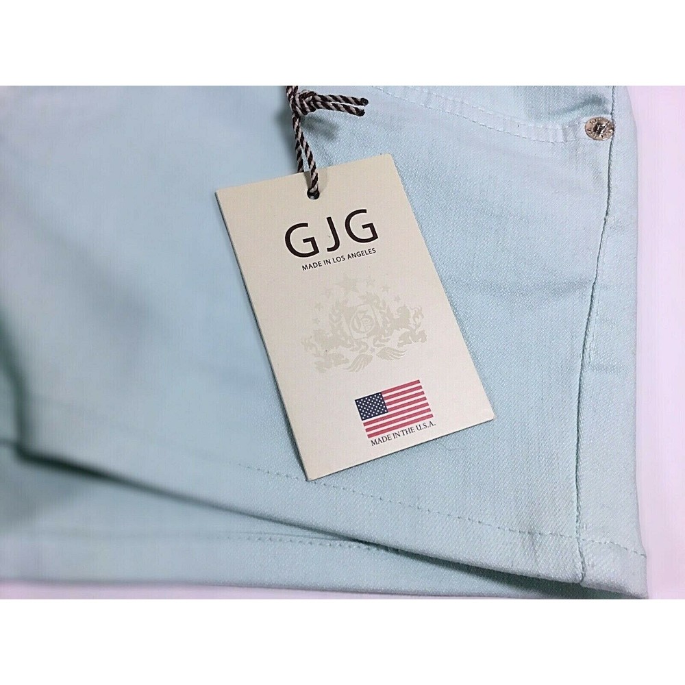 GJG Mini Shorts 7 Jr Stretch Denim Mint Green Low Rise NWT - Picture 3 of 5